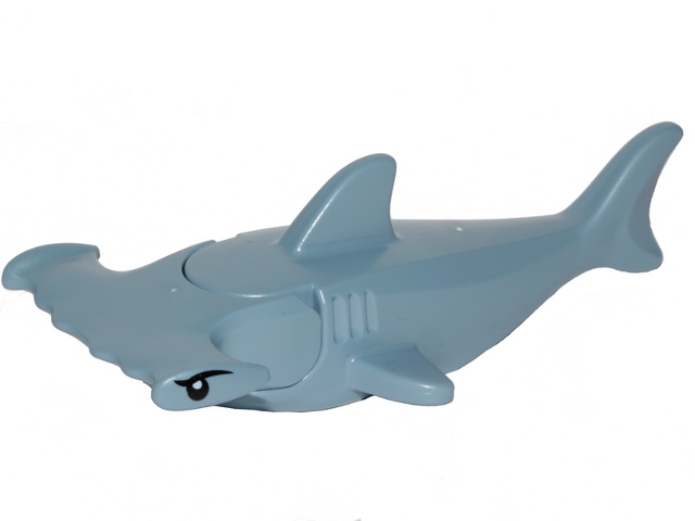 LEGO Shark Hammerhead with Gills with Black Eyes and White Pupils Pattern piece