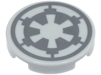 LEGO Tile, Round 2 x 2 with Bottom Stud Holder with Dark Bluish Gray SW Imperial Logo Pattern piece
