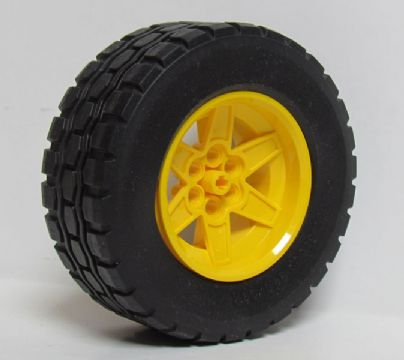 LEGO Wheel 56mm D. x 34mm Technic Racing Medium, 6 Pin Holes with Black Tire 94.3 x 38 R (15038 / 92912) piece