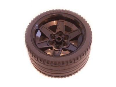 LEGO Wheel 56mm D. x 34mm Technic Racing Medium, 6 Pin Holes with Black Tire 68.8 x 36 ZR (15038 / 44771) piece