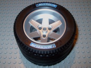 LEGO Wheel 62mm D. x 46mm Technic Racing Large, with Black Tire Technic Racing Large with 'MICHELIN' White Pattern (22969 / 32296pb02) piece