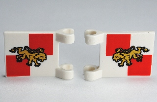 LEGO Flag 2 x 2 Square with Gold Lion on Red and White Quarters Background Pattern piece