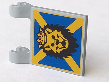 LEGO Flag 2 x 2 Square with Lion Head on Blue and Yellow 'X' Pattern piece