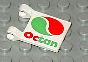 LEGO Flag 2 x 2 Square with Octan Logo Pattern piece
