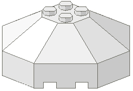 LEGO Windscreen 6 x 6 x 2 Octagonal Canopy without Axle Hole piece