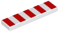 LEGO Tile 1 x 4 with 5 Red Stripes Pattern piece