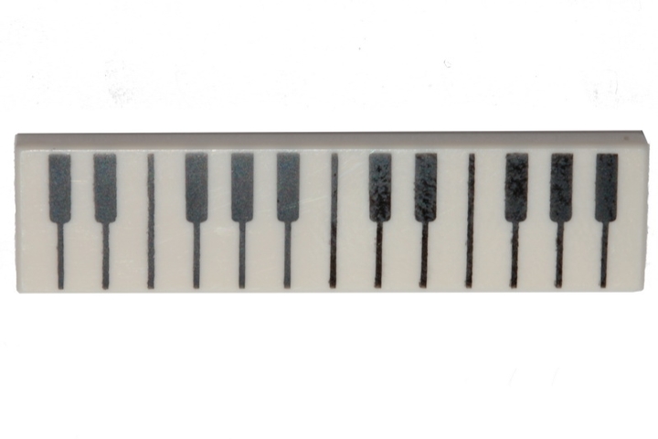 LEGO Tile 1 x 4 with Black and White Piano Keys Pattern piece