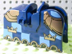 LEGO Horse Barding, Ruffled Edge with Gold Crowns and Gold Plate Armor Pattern piece
