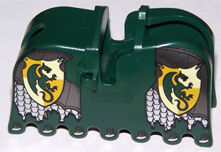 LEGO Horse Barding, Ruffled Edge with Kingdoms Dragon Shield and Armor Pattern piece