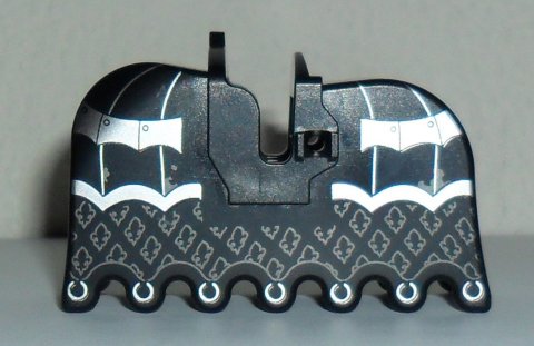 LEGO Horse Barding, Ruffled Edge with Silver Armor and Fleur de Lis Pattern piece