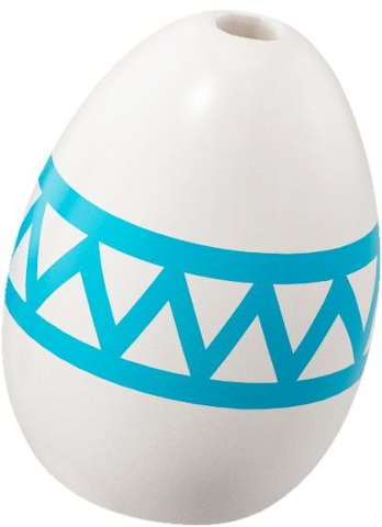 LEGO Egg with Small Pin Hole with Medium Azure Lines and Zigzag Pattern piece