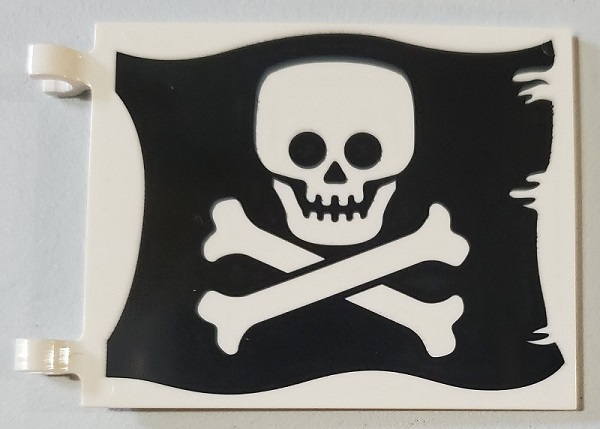 LEGO Flag 6 x 4 with Flat Skull and Crossbones (Jolly Roger) Pattern on Both Sides piece