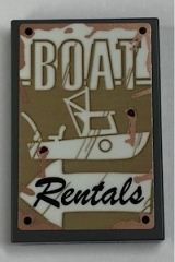 LEGO Tile 2 x 3 with 'BOAT Rentals' Pattern (Sticker) - Set 21310 piece