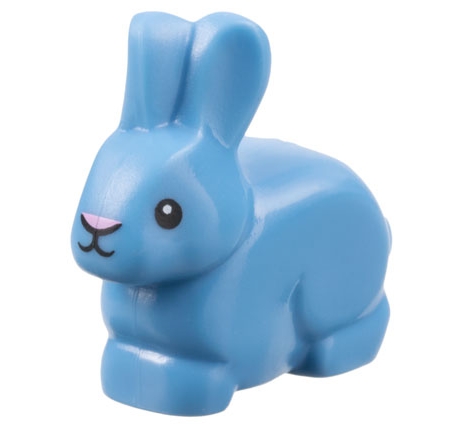 LEGO Bunny / Rabbit with Black Eyes and Mouth and Bright Pink Nose Pattern piece