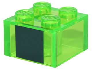 LEGO Brick 2 x 2 with Large Dark Green Square Pattern (Minecraft Slime) piece