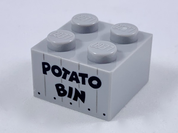 LEGO Brick 2 x 2 with Black 'POTATO BIN' Pattern piece