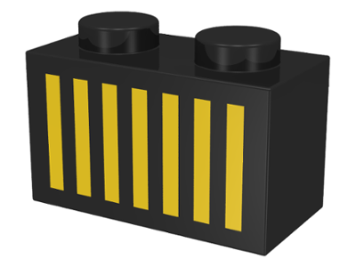 LEGO Brick 1 x 2 with Yellow Grille with 7 Lines Pattern piece