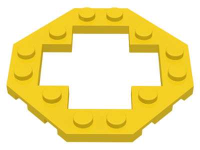 LEGO Plate, Modified 6 x 6 Octagonal with 4 x 4 Open Center piece