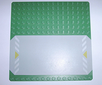 LEGO Baseplate, Road 16 x 16 with Light Gray Driveway, White Danger Stripes, and Yellow Triangles Pattern piece