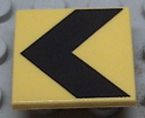 LEGO Road Sign 2 x 2 Square with Clip with Black Chevron Pattern (Printed) piece