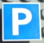 LEGO Road Sign 2 x 2 Square with Clip with Parking Pattern piece