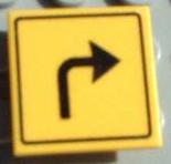 LEGO Road Sign 2 x 2 Square with Clip with Arrow Right Turn Pattern piece