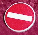 LEGO Road Sign 2 x 2 Round with Clip with No Entry / Thoroughfare Pattern piece