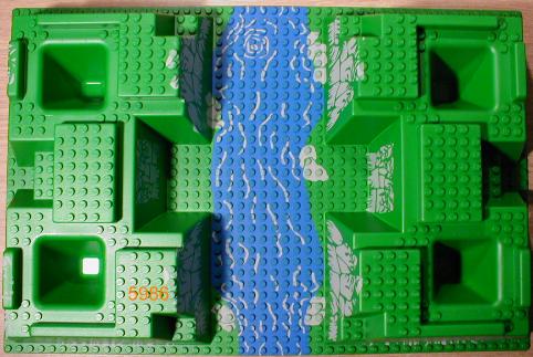 LEGO Baseplate, Raised 32 x 48 x 6 with 4 Corner Pits and River Pattern piece