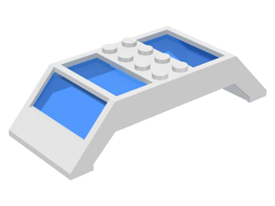 LEGO Window 4 x 10 x 2 Roof Slope Double, Trans-Dark Blue Glass piece