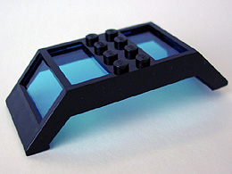 LEGO Window 4 x 10 x 2 Roof Slope Double, Trans-Dark Blue Glass piece