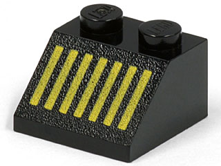 LEGO Slope 45 2 x 2 with Yellow Grille with 7 Lines Pattern piece