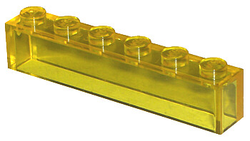 LEGO Brick 1 x 6 without Bottom Tubes piece