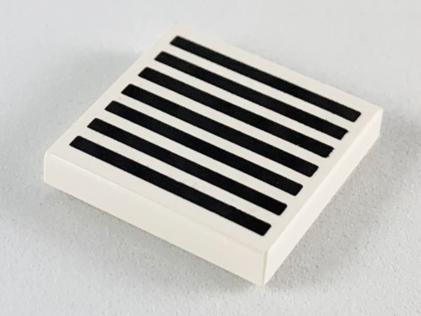 LEGO Tile 2 x 2 with Groove with Grille Black Pattern piece