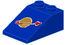 LEGO Slope 33 3 x 2 with Classic Space Logo Pattern piece