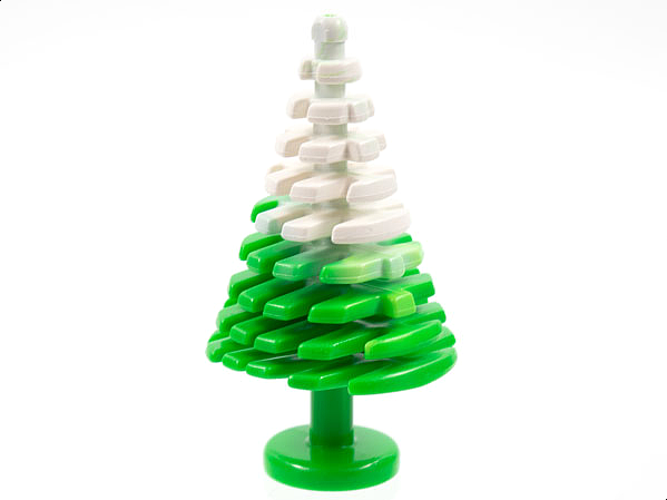 LEGO Plant, Tree Pine Large 4 x 4 x 6 2/3 with Marbled White Pattern piece