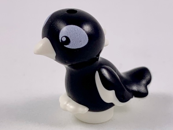 LEGO Bird, Friends / Elves, Feet Joined with Black Body and Black and White Eyes Pattern piece