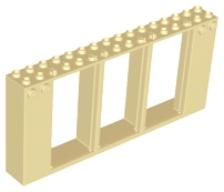 LEGO Door, Frame 2 x 16 x 6 with 3 Openings and 2 Studs on Either Side on Front piece