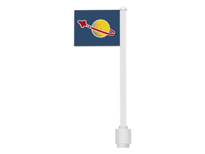 LEGO Flag on Flagpole, Straight with Classic Space Logo Pattern (Sticker) - Set 6970 piece