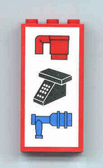 LEGO Brick 1 x 3 x 5 with Cup, Phone, and Water Tap Pattern piece