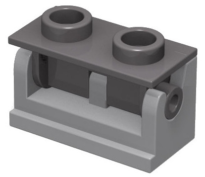 LEGO Hinge Brick 1 x 2 with Dark Bluish Gray Top Plate (3937 / 3938) piece