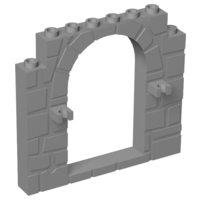 LEGO Door, Frame 1 x 8 x 6 with Stone Pattern and Clips piece