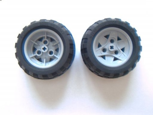 LEGO Wheel 43.2mm D. x 26mm Technic Racing Small, 3 Pin Holes with Black Tire 68.7 x 34 R (41896 / 61480) piece