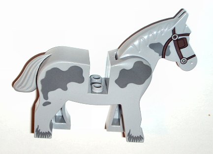 LEGO Horse with Dark Bluish Gray Spots and Covered Eyes Pattern piece