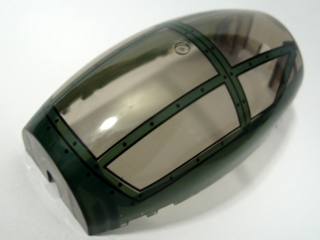 LEGO Windscreen 10 x 6 x 3 Bubble Canopy Double Tapered with Dark Green Cockpit Cover Pattern piece