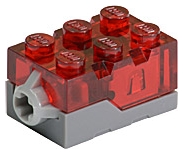 LEGO Electric, Light Brick 2 x 3 x 1 1/3 with Trans-Red Top and Red LED Light piece