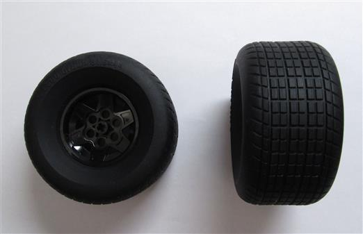 LEGO Wheel 43.2mm D. x 26mm Technic Racing Small, 6 Pin Holes with Black Tire 81.6 x 44 R (56908 / 18450) piece