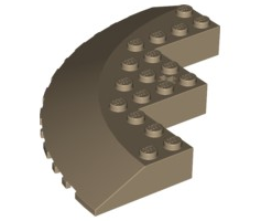 LEGO Brick, Round Corner 10 x 10 with Slope 33 Edge, Axle Hole, Facet Cutout piece