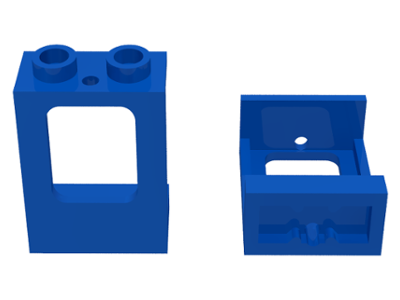 LEGO Window 1 x 2 x 2 Plane, Single Hole Top and Bottom for Glass piece