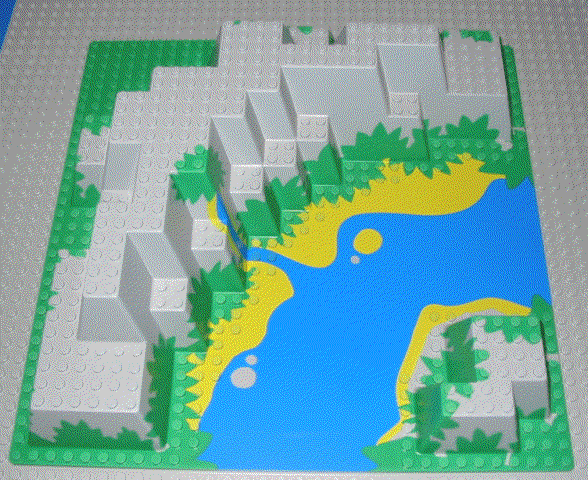 LEGO Baseplate, Raised 32 x 32 Canyon with Blue and Yellow Stream Pattern piece