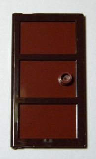 LEGO Door 1 x 4 x 6 with 3 Panes and Stud Handle with Reddish Brown Glass piece